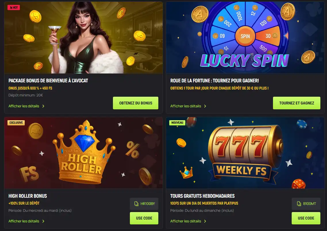 Avocasino no deposit bonus